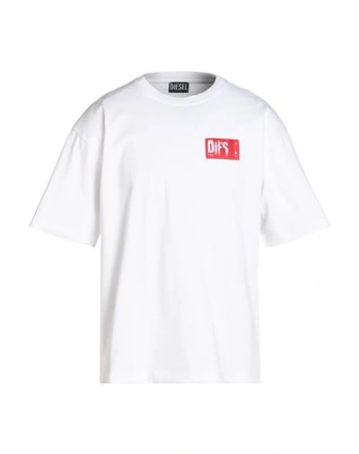 Shop Diesel T-nlabel Man T-shirt White Size L Cotton