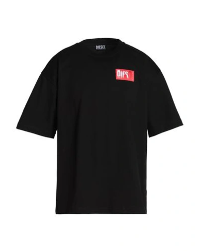 Shop Diesel T-nlabel Man T-shirt Black Size L Cotton