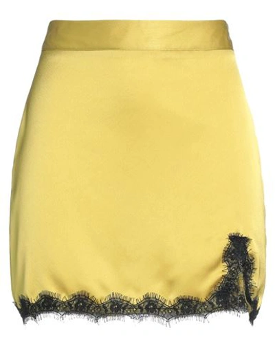 Shop Kontatto Woman Mini Skirt Mustard Size M Polyester In Yellow