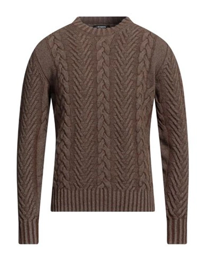 +39 Masq Man Sweater Khaki Size 44 Wool, Polyamide In Beige