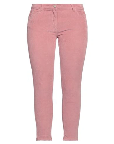 Shop Corte Dei Gonzaga Woman Pants Pastel Pink Size 12 Cotton, Elastane
