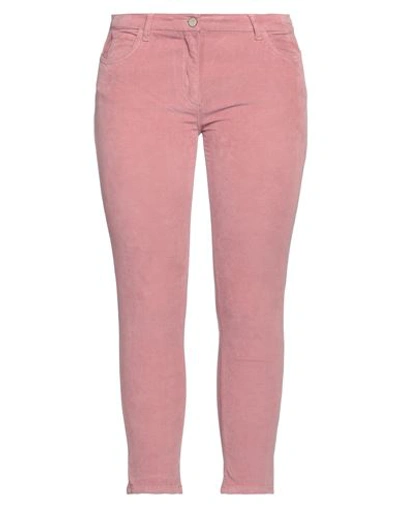 Corte Dei Gonzaga Woman Pants Antique Rose Size 12 Cotton, Elastane In Pink