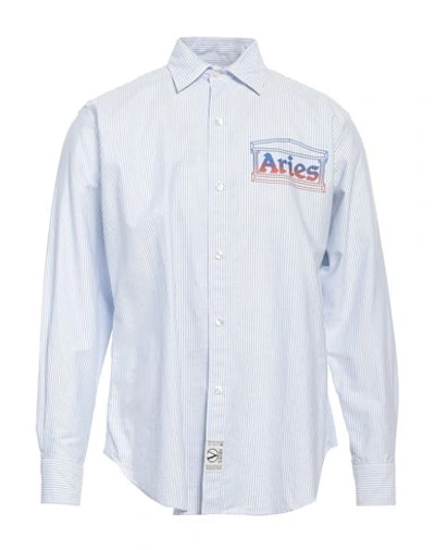Shop Aries Man Shirt Light Blue Size Xl Cotton