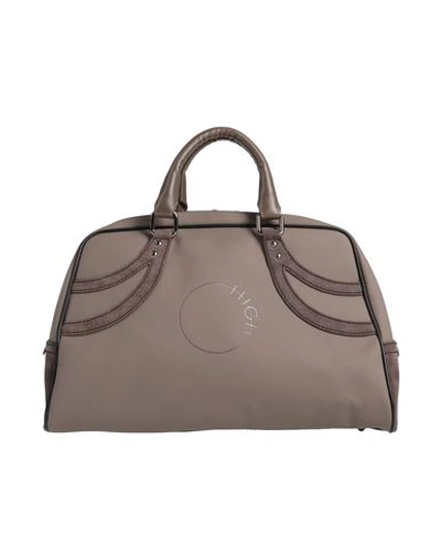 Shop High Woman Handbag Dove Grey Size - Polyester, Soft Leather