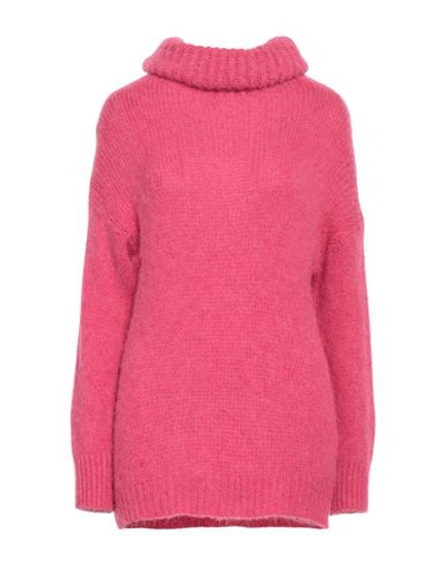 Shop Caractere Caractère Woman Turtleneck Fuchsia Size 2 Acrylic, Polyamide, Alpaca Wool, Virgin Wool In Pink