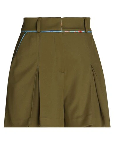 Shop Max & Co. With Superga Woman Shorts & Bermuda Shorts Military Green Size Xl Polyester, Elastane
