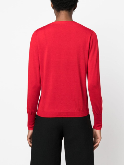 Shop Aspesi V-neck Wool Cardigan In Rot