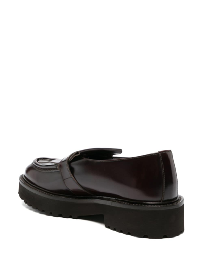 Shop Doucal's Fringe-detail Leather Loafers In Rot