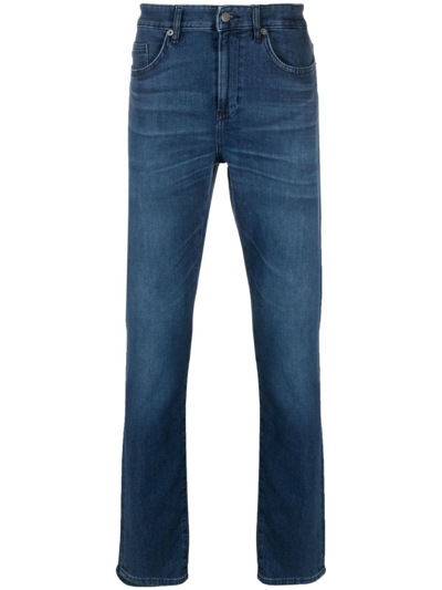 Shop Hugo Boss Delaware Mid-rise Skinny Jeans In Blau