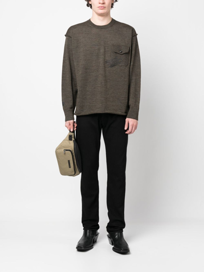 Dsquared2 Flap Pocket Crew Neck Jumper In Grün