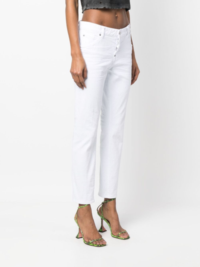 Dsquared2 Gerade Cropped-jeans In White