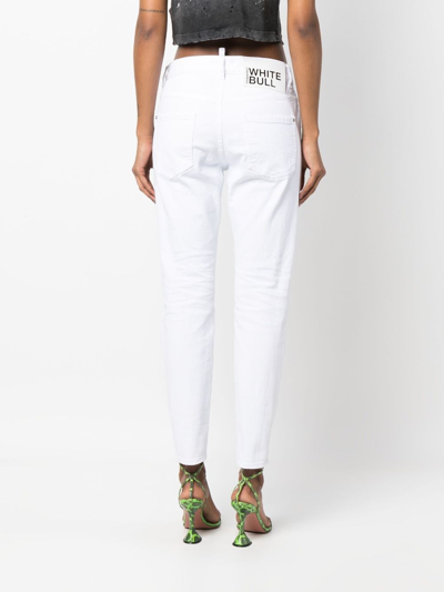 Dsquared2 Gerade Cropped-jeans In White