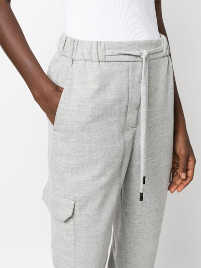 Shop Peserico High-waist Cropped Track Pants In Grau
