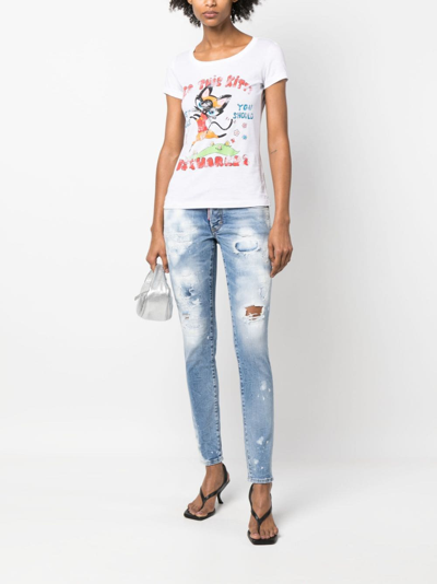 Dsquared2 Jeans In Distressed-optik In Blue