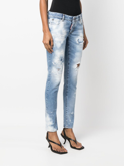 Dsquared2 Jeans In Distressed-optik In Blue