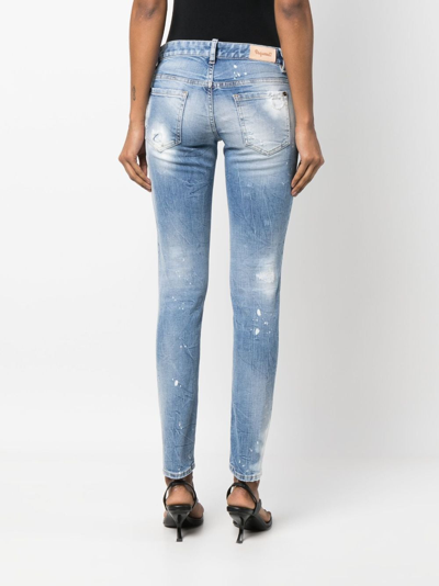 Dsquared2 Jeans In Distressed-optik In Blue