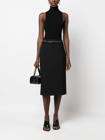 Shop Peserico Belted High-waist Skirt In Schwarz