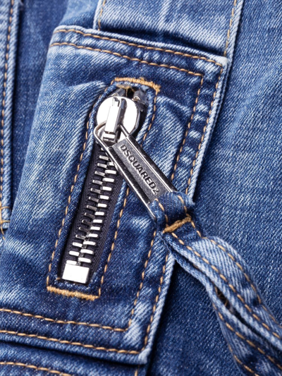 Dsquared2 Cargo Flared Jeans In Blau
