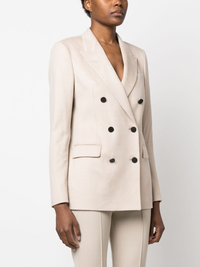 Tagliatore Double-breasted Blazer In Nude
