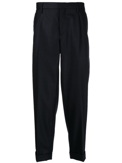 Shop Kolor Tapered Cropped Trousers In Blau