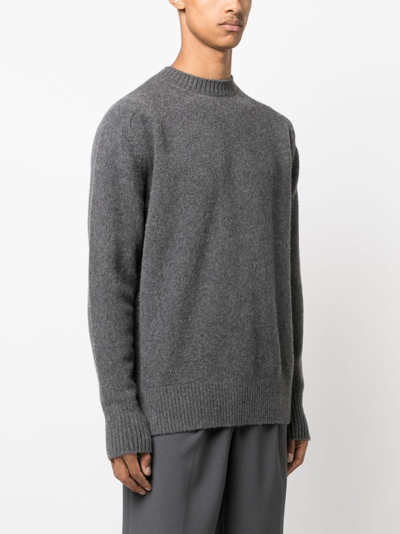 Oamc Relaxed Fit Wool Sweater With Ribbed Detailing In Grau