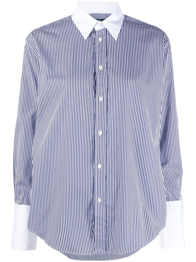 Shop Polo Ralph Lauren Striped Cotton Shirt In Blau