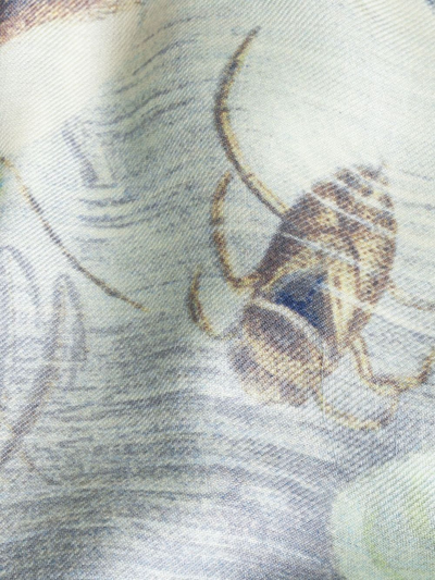 Shop Etro Graphic-print Wool-silk Scarf In Blau