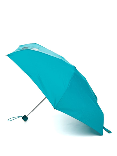 Shop Moschino Logo-print Compact Umbrella In Blue