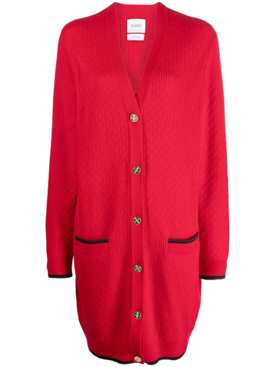 Shop Barrie Button-up Cashmere Cardi-coat In Rot