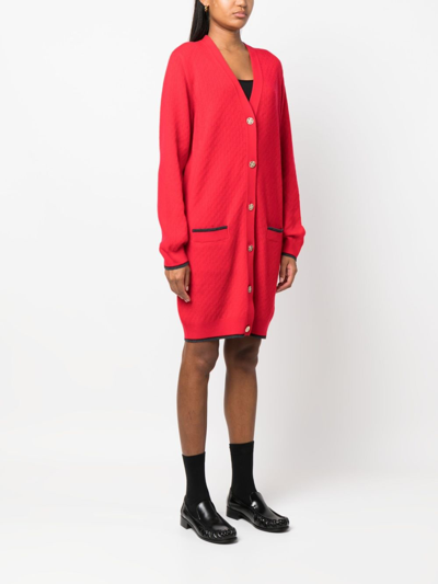 Shop Barrie Button-up Cashmere Cardi-coat In Rot