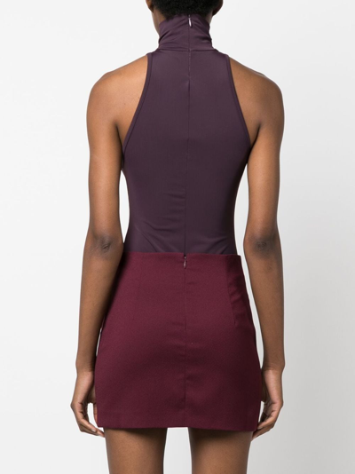 Shop The Andamane High-neck Sleeveless Bodysuit In Violett