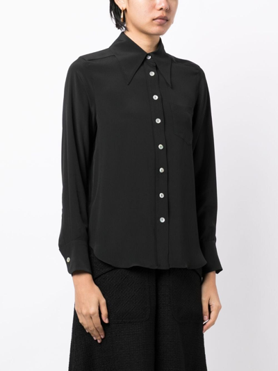 Shop Jane Parker Pointed-collar Shirt In Schwarz