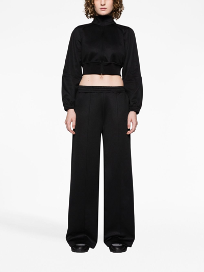 Reebok Special Items Logo-embroidered Cropped Track Jacket In Schwarz