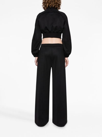 Reebok Special Items Logo-embroidered Cropped Track Jacket In Schwarz