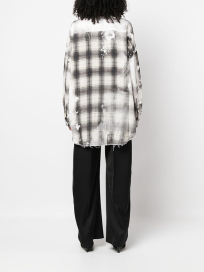 Shop R13 Plaid-check Pattern Bleached Shirt In Grau