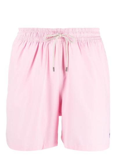 Shop Polo Ralph Lauren Recycled Polyester Swim Shorts In Rosa