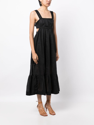 Shop Zimmermann Bow-detailing Midi Dress In Schwarz