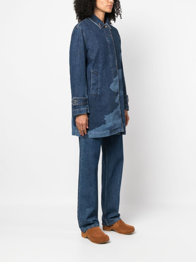 Shop Missoni Faded-effect Denim Coat In Blau