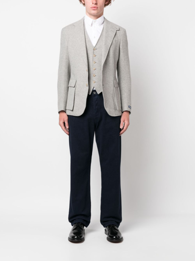 Polo Ralph Lauren The Rl67 Herringbone-pattern Blazer In Grau
