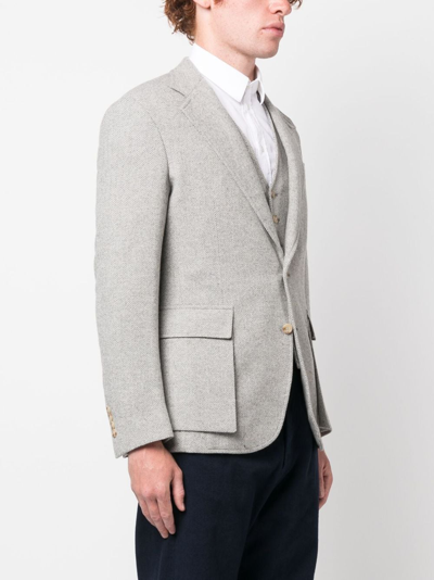 Polo Ralph Lauren The Rl67 Herringbone-pattern Blazer In Grau