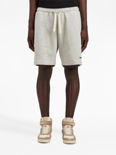 Shop Palm Angels Embroidered-logo Track Shorts In Grey