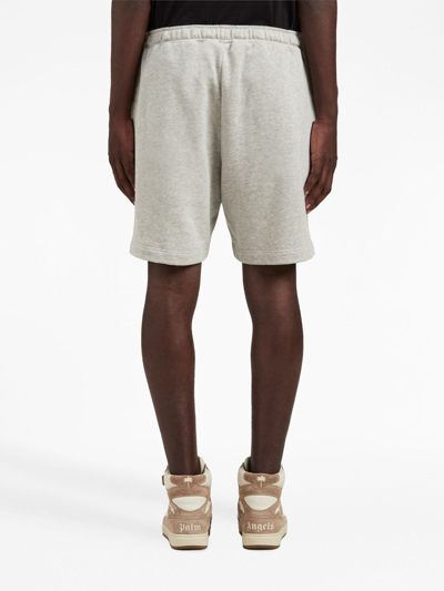 Shop Palm Angels Embroidered-logo Track Shorts In Grey
