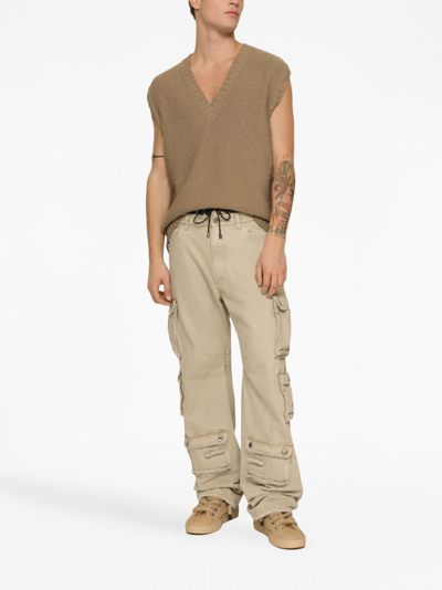 Shop Dolce & Gabbana Wide-leg Cargo Trousers In Neutrals