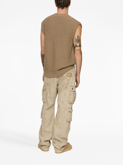 Shop Dolce & Gabbana Wide-leg Cargo Trousers In Neutrals