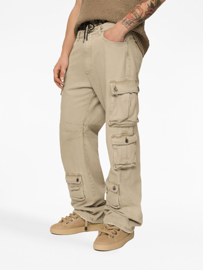 Dolce & Gabbana Multi-pocket Stretch Denim Cargo Pants In Neutrals