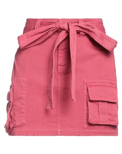 Shop Blumarine Woman Denim Skirt Fuchsia Size 4 Cotton, Elastane In Pink