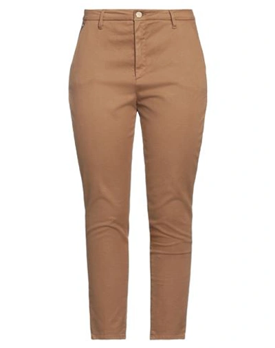 Staff Gallery Woman Pants Camel Size 32 Organic Cotton, Cotton, Elastane In Beige