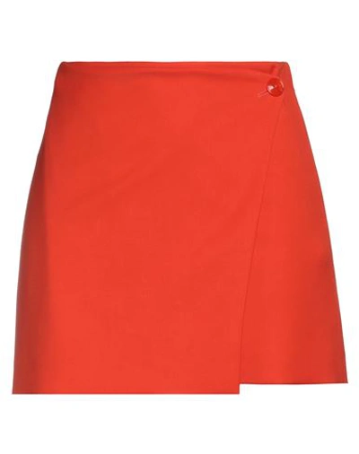 Patrizia Pepe Woman Mini Skirt Orange Size 8 Polyester, Viscose, Elastane In Orange