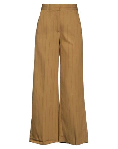 Shop Ottod'ame Woman Pants Khaki Size 0 Viscose, Polyester In Beige