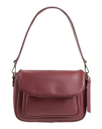 Shop Corsia Woman Shoulder Bag Burgundy Size - Soft Leather In Red